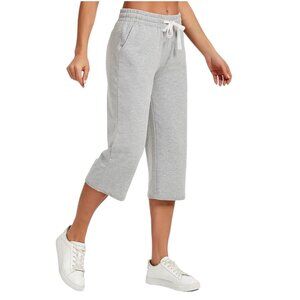 SPECIALMAGIC‎ Women Capri Pants Cotton Sweatpants in Light Grey - Size 2XL